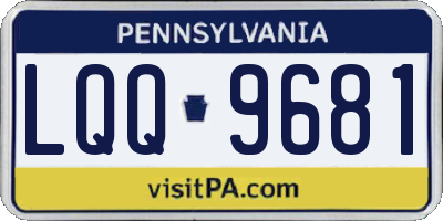 PA license plate LQQ9681