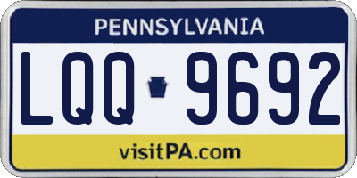 PA license plate LQQ9692