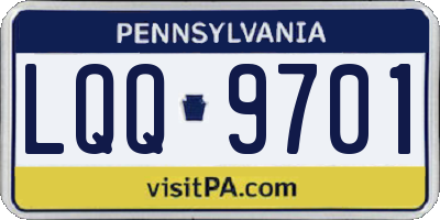 PA license plate LQQ9701