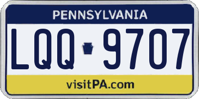 PA license plate LQQ9707