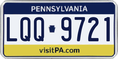 PA license plate LQQ9721