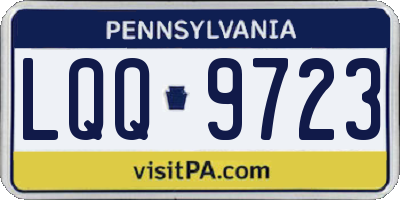 PA license plate LQQ9723
