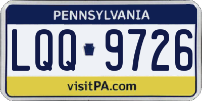 PA license plate LQQ9726