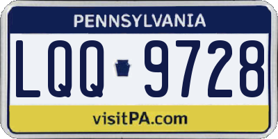 PA license plate LQQ9728