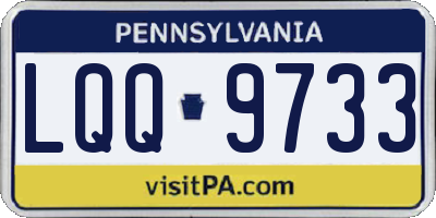 PA license plate LQQ9733