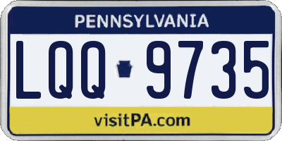 PA license plate LQQ9735