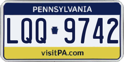 PA license plate LQQ9742