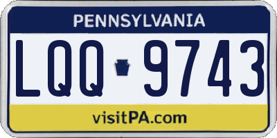 PA license plate LQQ9743