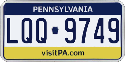 PA license plate LQQ9749