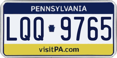 PA license plate LQQ9765