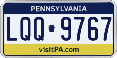 PA license plate LQQ9767