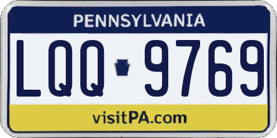 PA license plate LQQ9769