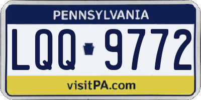 PA license plate LQQ9772