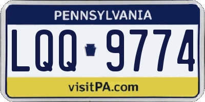 PA license plate LQQ9774
