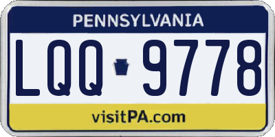 PA license plate LQQ9778
