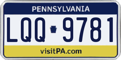 PA license plate LQQ9781