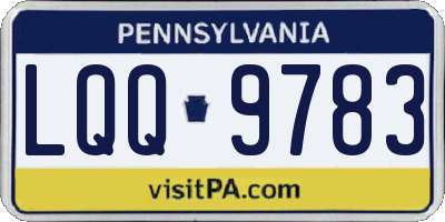 PA license plate LQQ9783