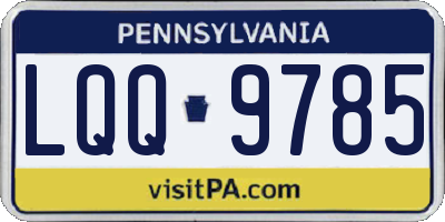 PA license plate LQQ9785