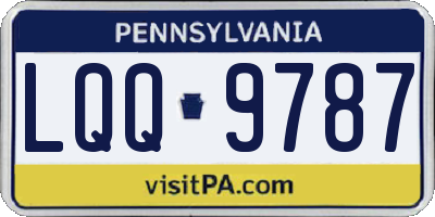 PA license plate LQQ9787
