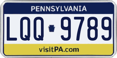 PA license plate LQQ9789