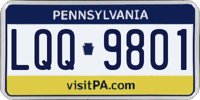 PA license plate LQQ9801