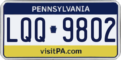 PA license plate LQQ9802
