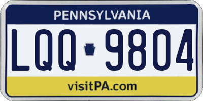 PA license plate LQQ9804