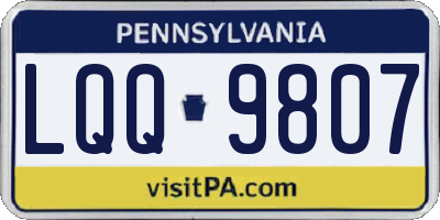 PA license plate LQQ9807