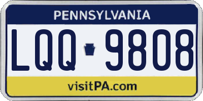 PA license plate LQQ9808