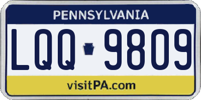 PA license plate LQQ9809