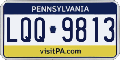 PA license plate LQQ9813