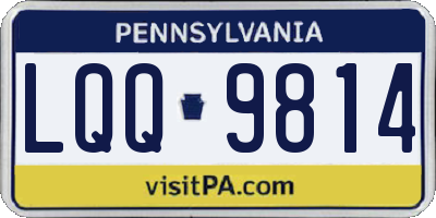 PA license plate LQQ9814