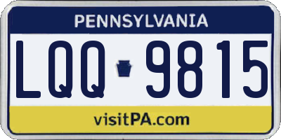 PA license plate LQQ9815