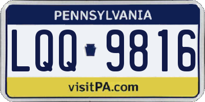 PA license plate LQQ9816