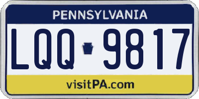 PA license plate LQQ9817