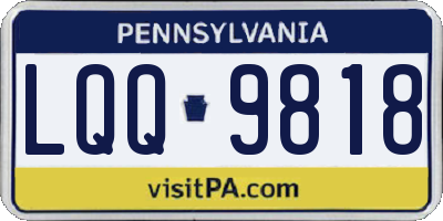 PA license plate LQQ9818