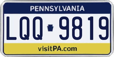 PA license plate LQQ9819