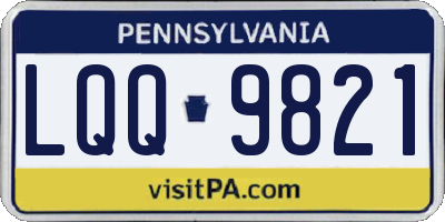 PA license plate LQQ9821