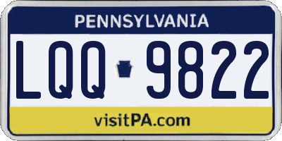 PA license plate LQQ9822