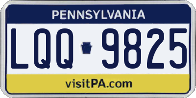 PA license plate LQQ9825