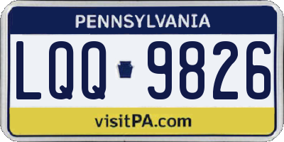 PA license plate LQQ9826