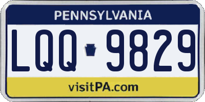 PA license plate LQQ9829