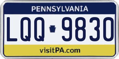 PA license plate LQQ9830