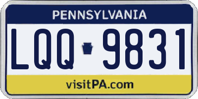 PA license plate LQQ9831
