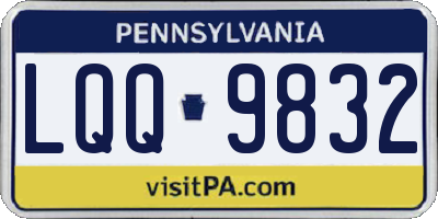 PA license plate LQQ9832