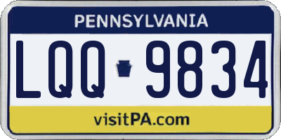 PA license plate LQQ9834