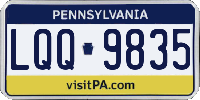 PA license plate LQQ9835
