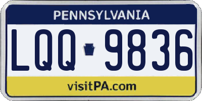 PA license plate LQQ9836