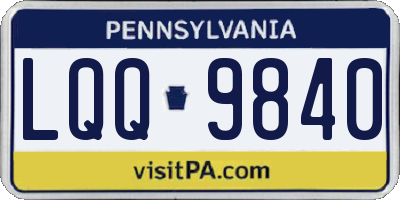 PA license plate LQQ9840