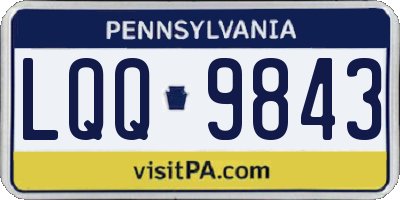 PA license plate LQQ9843